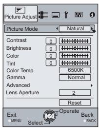JVC DLA-HD550WE - Display the setting menu - 3