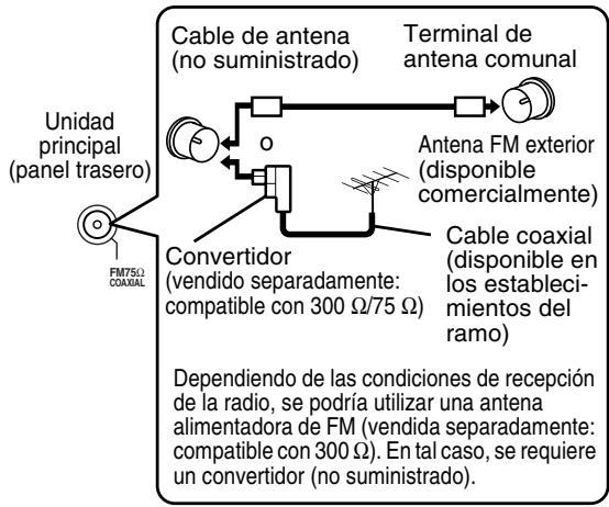 JVC FS-Y1E - ■ Cuando no se puede obtener una buena recepción de radio con la antena suministrada o cuando se utiliza una antena comunal - 1