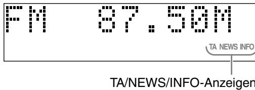 JVC FS-Y1E - Betätigen Sie TA/News/Info so oft, bis die Anzeige des gewünschten Programmtyps (TA/NEWS/INFO) im Displayfenster erscheint. - 1