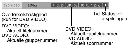 JVC FS-Y1E - Information, som vises på statusbjælke - 1