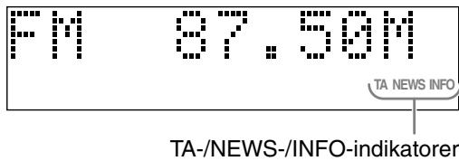JVC FS-Y1E - Tryck på TA/News/Info flera gånger tills önskad programtypsindikator (TA/NEWS/INFO) visas på displayen. - 1