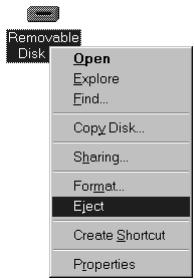 Removable Disk Open Explore Find... Copy Disk... Sharing... Format... Eject Create Shortcut Properties
