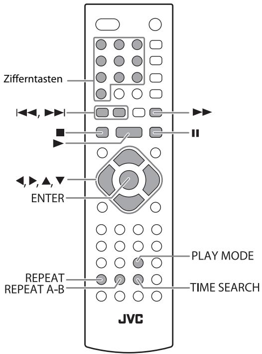 Zifferntasten ENTER REPEAT REPEAT A-B PLAY MODE TIME SEARCH JVC
