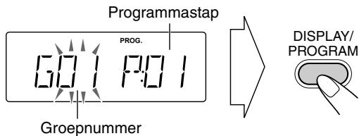 Programmastap PROG. 60.1 7:0.1 Groepnummer DISPLAY/ PROGRAM