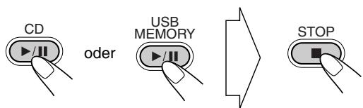 CD oder USB MEMORY STOP