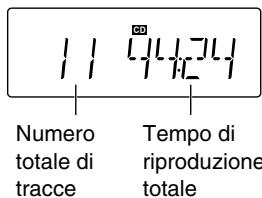 Numero totale di tracce Tempo di riproduzione totale
