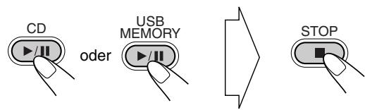 CD oder USB MEMORY STOP