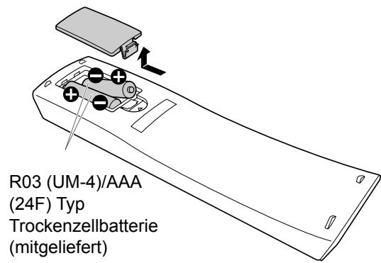 JVC UX-GN9V - Einsetzen der Batterien in die Fernbedienung - 1