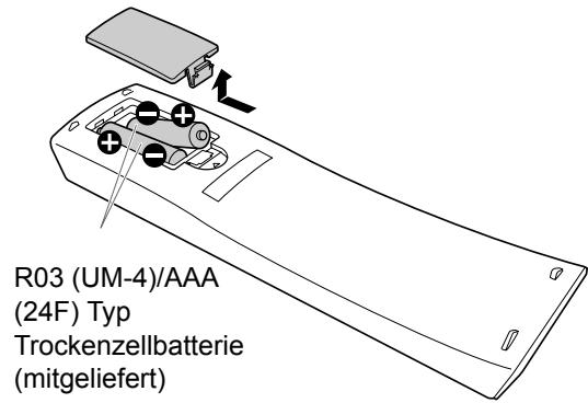 JVC UX-GN9VE - Einsetzen der Batterien in die Fernbedienung - 1