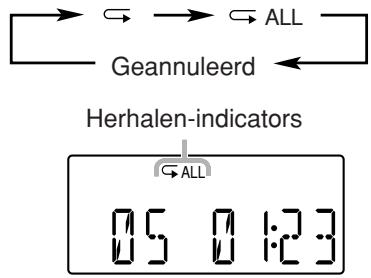 JVC UX-S11 - Druk herhaaldelijk op REPEAT voor of tijdens weergave. - 1