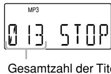 JVC UX-S11 - Wenn die Wiedergabe einer MP3-Disk gestopt wird - 1
