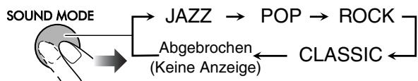 JVC UX-TB3 - Zur Auswahl des Klangmodus - 1