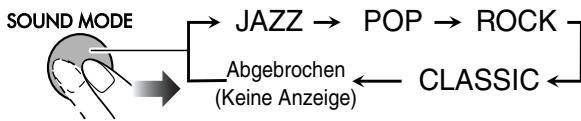 JVC UX-TB30 - Zur Auswahl des Klangmodus - 1