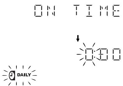 JVC CA-MXKB1 - Drücken Sie die Taste CLOCK/TIMER, bis gleich nach "DAILY" der Eintrag "ON TIME" (Einschaltzeit) in der Anzeige erscheint. - 1