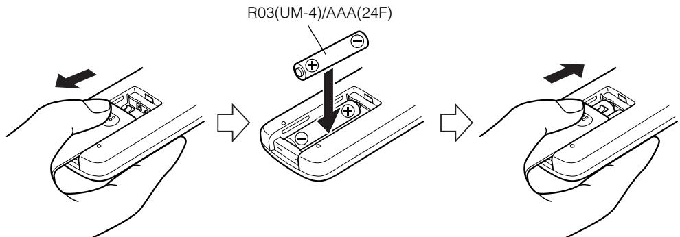 JVC CA-MXKB1 - Einlagen von Batterien/Akkus in die Fernbedienung - 1
