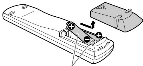 JVC EX-A3 - Einlagen der Batterien in die Fernbedienung - 1