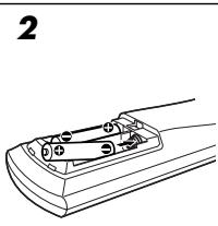 JVC RX-E12B - Einlagen der Batterien in die Fernbedienung - 2