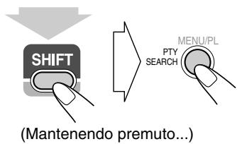 SHIFT (Mantenendo premuto...) MENU/PL PTY SEARCH