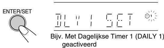 ENTER/SET Bijv. Met Dagelijkse Timer 1 (DAILY 1) geactiveerd