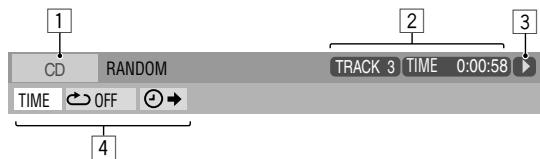 1 CD RANDOM TRACK 3 TIME 0:00:58 TIME OFF 4