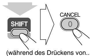 SHIFT CANCEL (während des Drückens von...