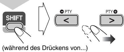 SHIFT ( während des Drückens von... ) - PTY < > PTY + >