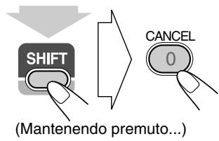 SHIFT CANCEL 0 (Mantenendo premuto...)