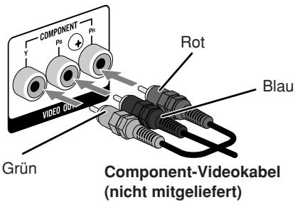 COMPONENT Y Pt Pt Rot Blau VIDEO OUT Grün Component-Videokabel (nicht mitgeliefert)