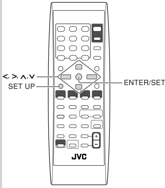 , >, ∧, V SET UP ENTER/SET JVC