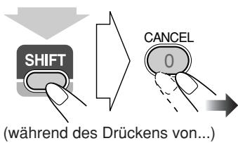 SHIFT (während des Drückens von...) CANCEL