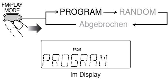 JVC UX-G68 - Vor dem Wiedergabebeginn aktivieren Sie Programmwiedergabe. - 1