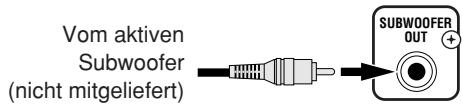 Vom aktiven Subwoofer (nicht mitgeliefert)