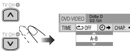 TV CH + DVHDVIDEO Dolby D 3/2.1ch TIME OFF CHAP. A-B