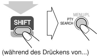 SHIFT (während des Drückens von...) PTY SEARCH MENU/PL