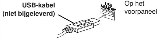 USB-kabel (niet bijgeleverd) USB MEMORY Op het voorpaneel