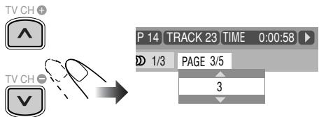 TV CH P 14 TRACK 23 TIME 0:00:58 1/3 PAGE 3/5 3