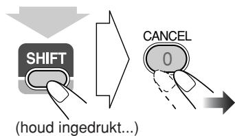 SHIFT (houd ingedrukt...) CANCEL 0