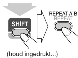SHIFT REPEAT A-B REPEAT (houd ingedrukt...)