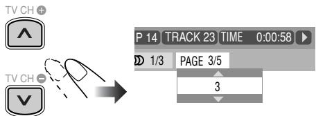 TV CH P 14 TRACK 23 TIME 0:00:58 1/3 PAGE 3/5 3