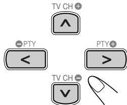 TV CH + ^ -PTY < > PTY+ TV CH - V