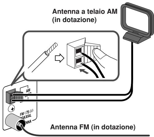 Antenna a telaio AM (in dotazione) FM (75 Ω) MAXIAL ANTenna Antenna FM (in dotazione)