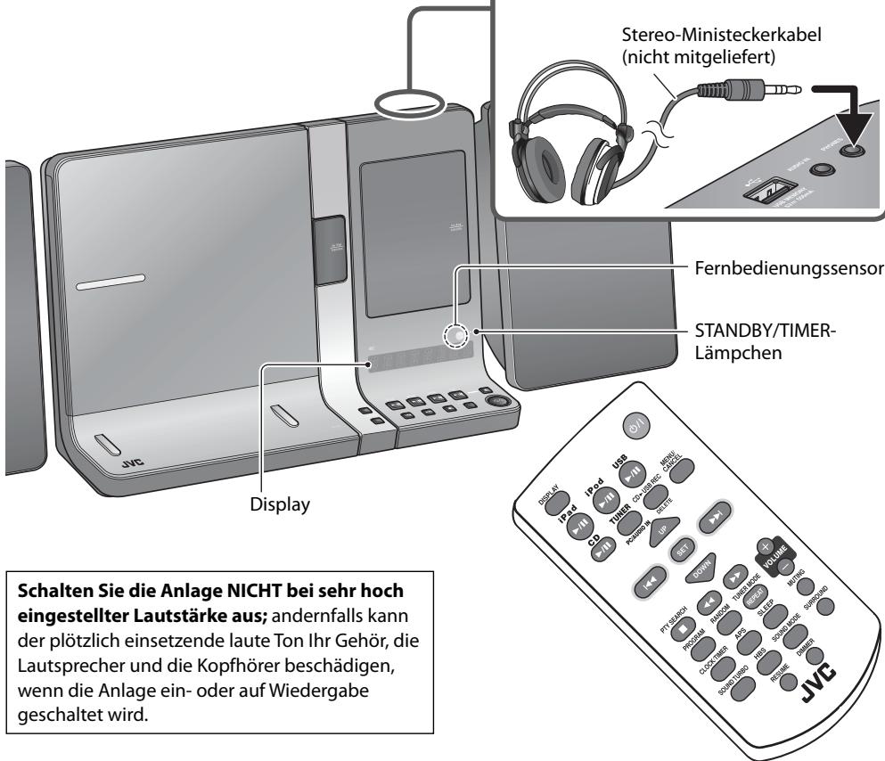 JVC UX-VJ5T - Verwendung der Kopfhörer - 1