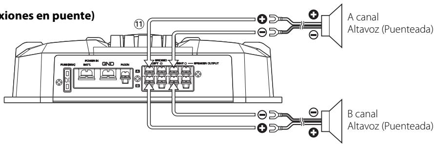 KENWOOD KAC-6402 - Conexión del cable de los altavoces - 2