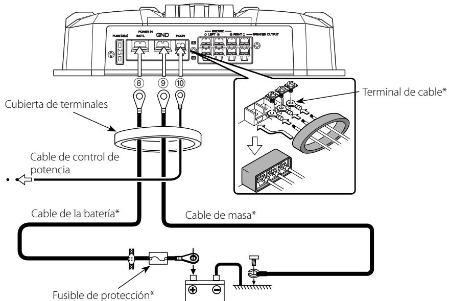 KENWOOD KAC-6402 - Conexión del cable de los altavoces - 3