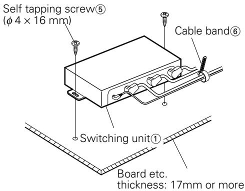KENWOOD KCA-S210A - ■ Installing the switching unit with a board in the trunk space - 1