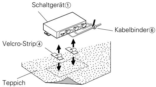 KENWOOD KCA-S210A - ■ Installation der Schalteinheit auf dem Teppich unter einem Sitz - 1