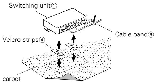 KENWOOD KCA-S210A - ■ Installing the switching unit on the carpet under a seat - 1