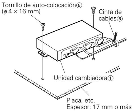 KENWOOD KCA-S210A - Instalacion de la unidad cambiadora con una placan en el espacio del maletero - 1