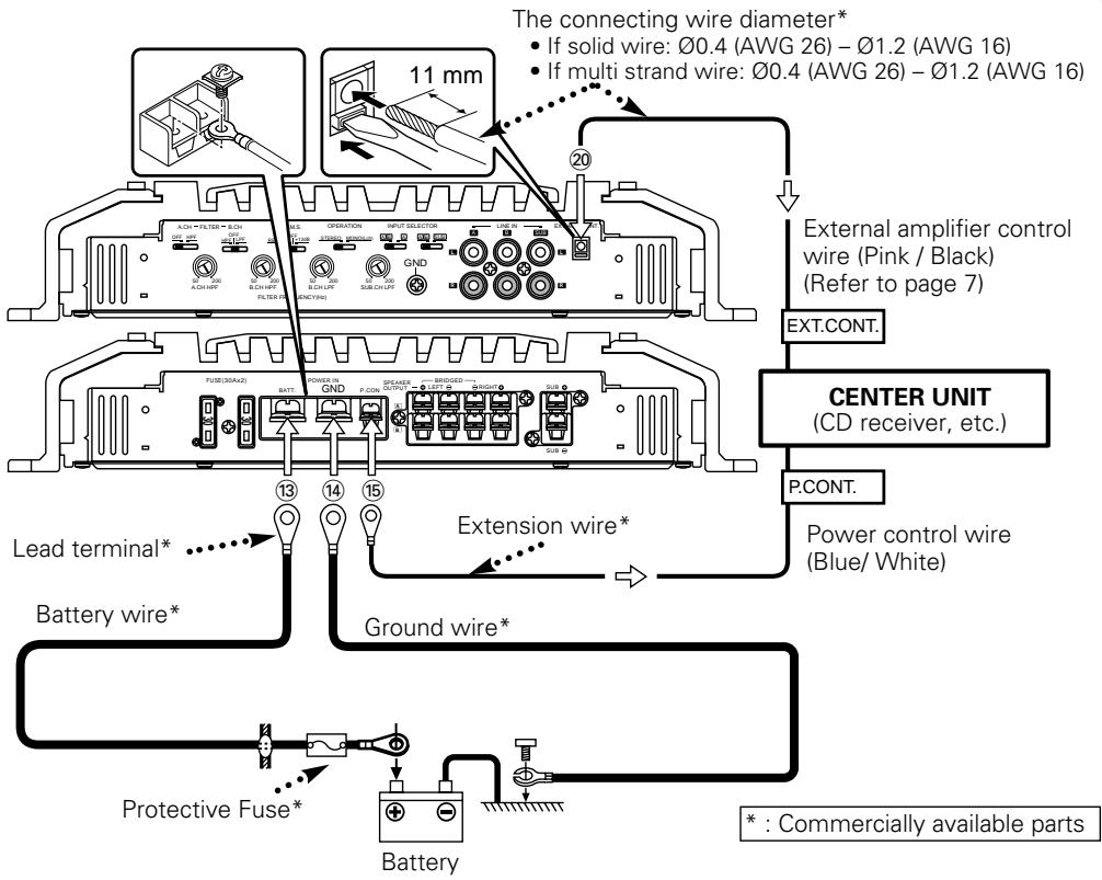 KENWOOD KAC-PS650D - Power wire connection - 1