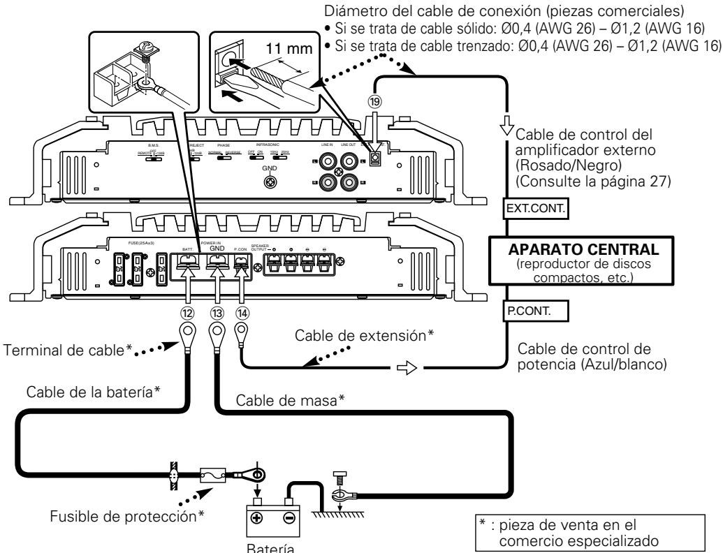 KENWOOD KAC-X810D - Conexión del cable de alimentación - 1